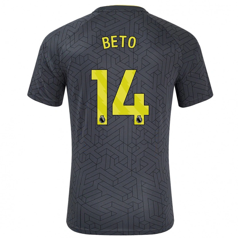 Danxen Niño Camiseta Beto #14 Negro Amarillo 2ª Equipación 2024/25 La Camisa México