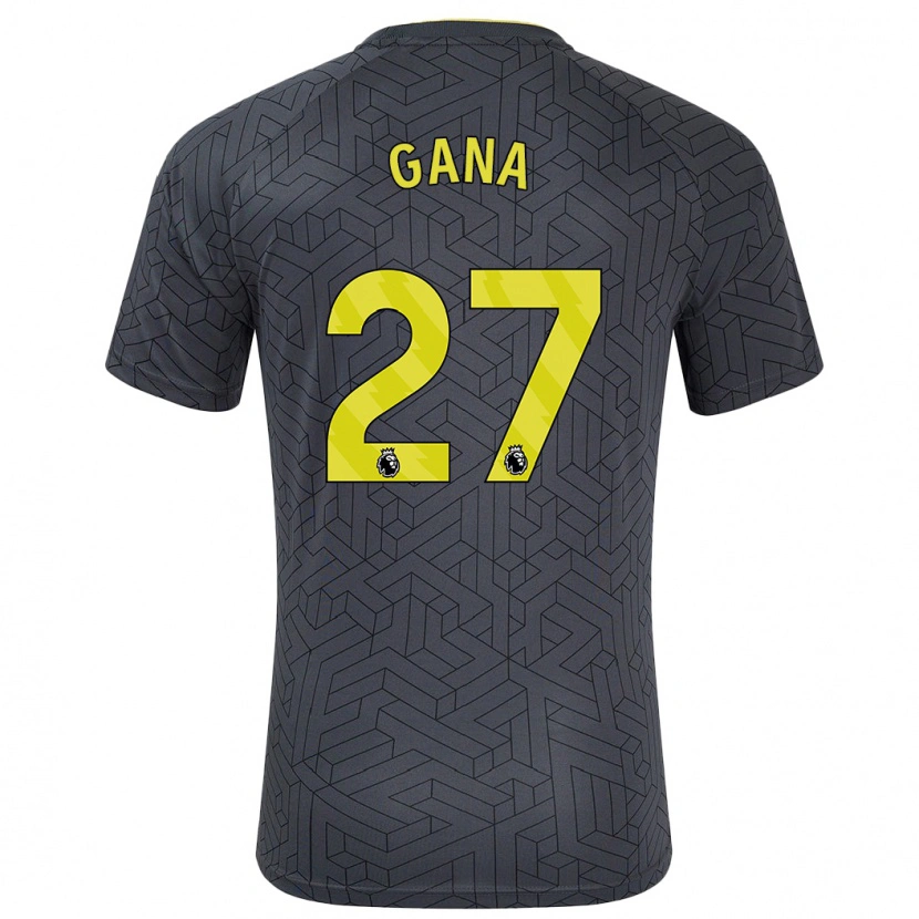 Danxen Niño Camiseta Idrissa Gueye #27 Negro Amarillo 2ª Equipación 2024/25 La Camisa México