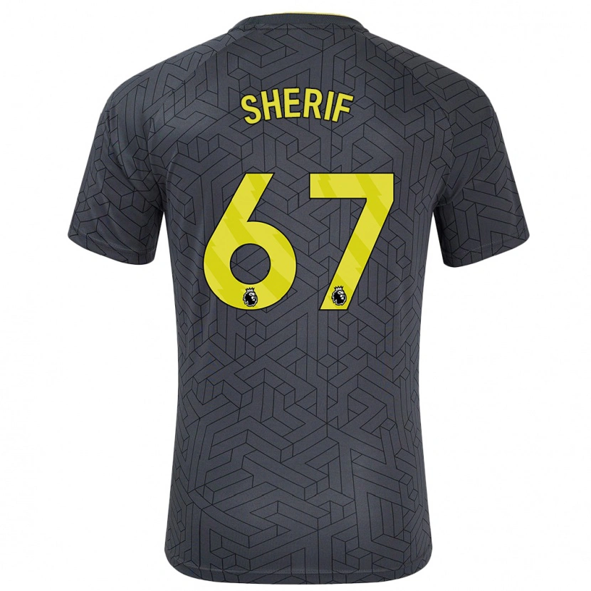 Danxen Niño Camiseta Martin Sherif #67 Negro Amarillo 2ª Equipación 2024/25 La Camisa México