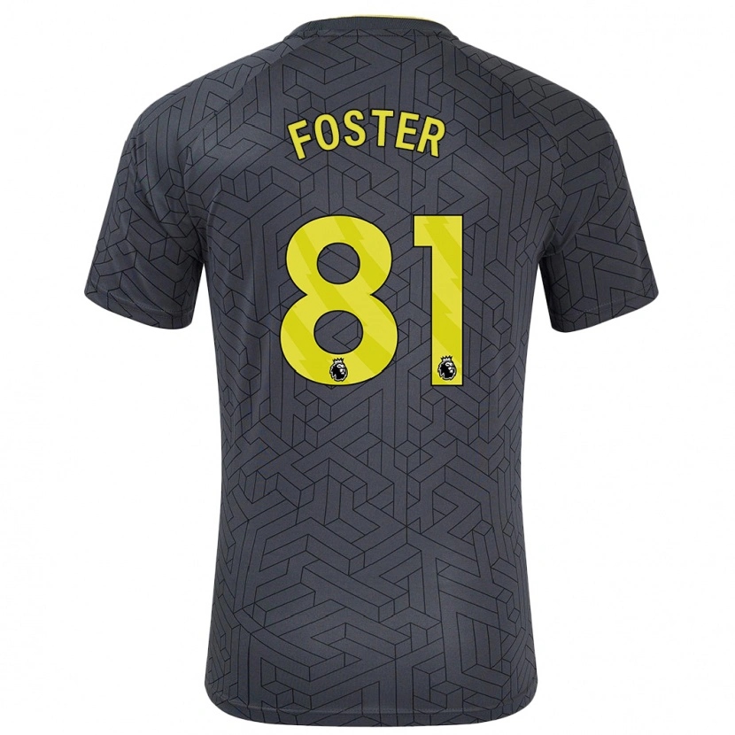 Danxen Niño Camiseta Harvey Foster #81 Negro Amarillo 2ª Equipación 2024/25 La Camisa México