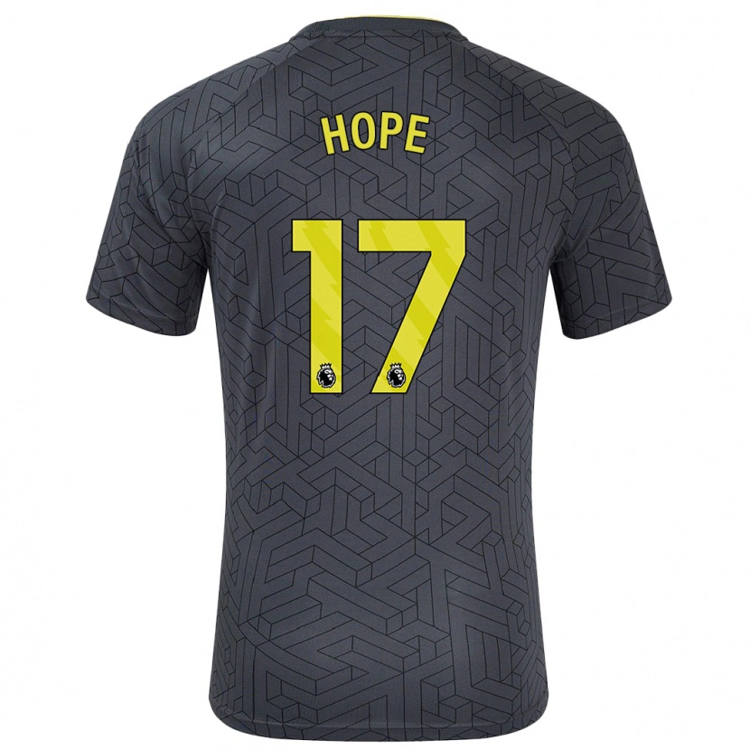 Danxen Niño Camiseta Lucy Hope #17 Negro Amarillo 2ª Equipación 2024/25 La Camisa México