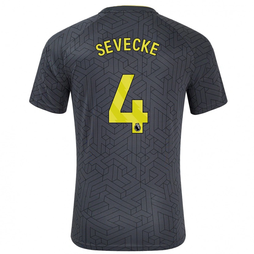 Danxen Niño Camiseta Rikke Sevecke #4 Negro Amarillo 2ª Equipación 2024/25 La Camisa México