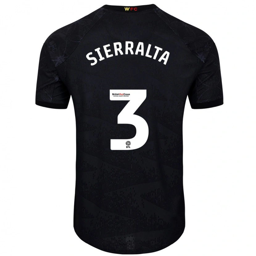 Danxen Niño Camiseta Francisco Sierralta #3 Negro Blanco 2ª Equipación 2024/25 La Camisa México