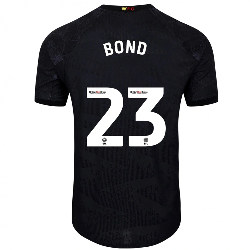 Danxen Niño Camiseta Jonathan Bond #23 Negro Blanco 2ª Equipación 2024/25 La Camisa México