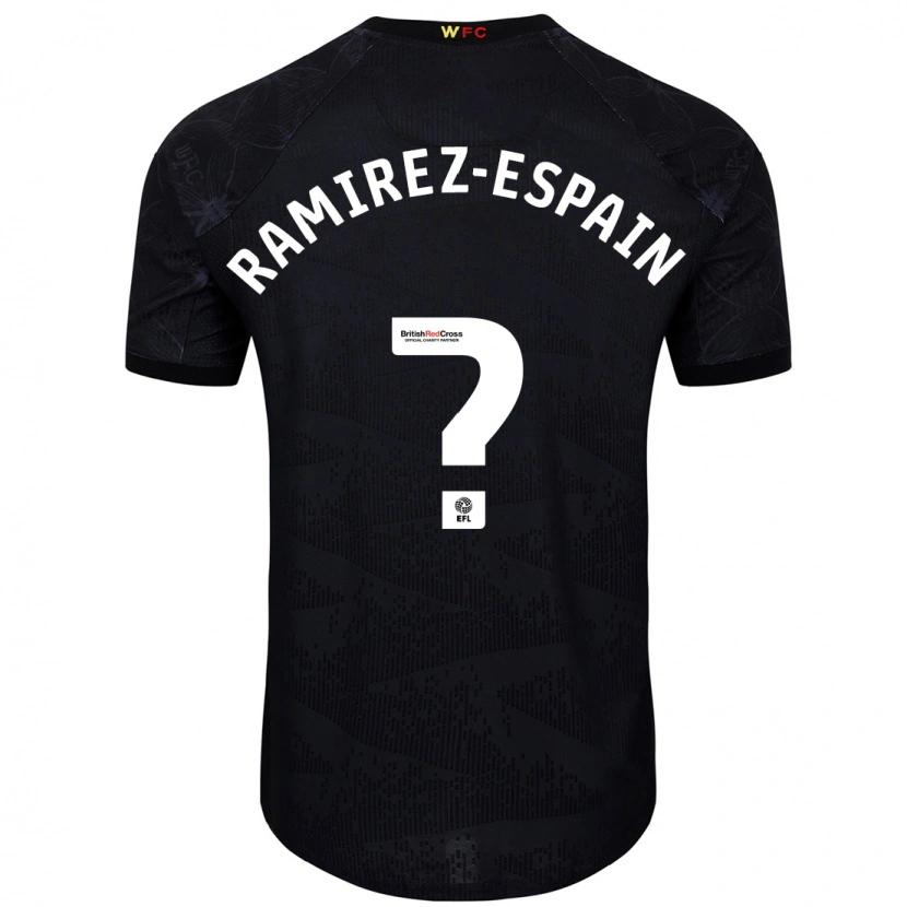 Danxen Niño Camiseta Leo Ramirez-Espain #0 Negro Blanco 2ª Equipación 2024/25 La Camisa México
