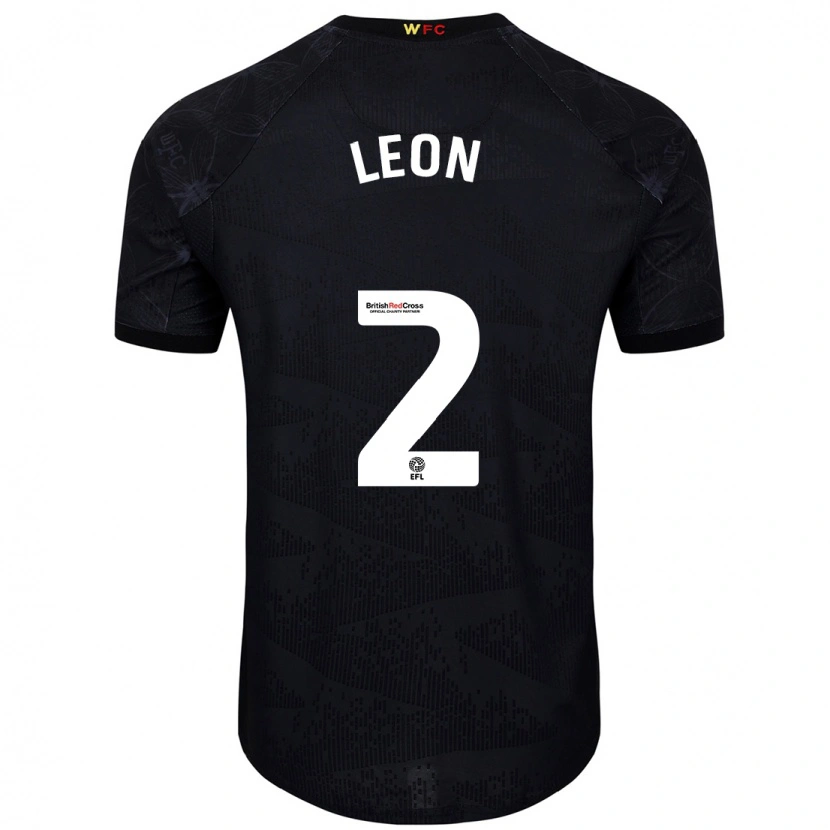 Danxen Niño Camiseta Lucía León #2 Negro Blanco 2ª Equipación 2024/25 La Camisa México