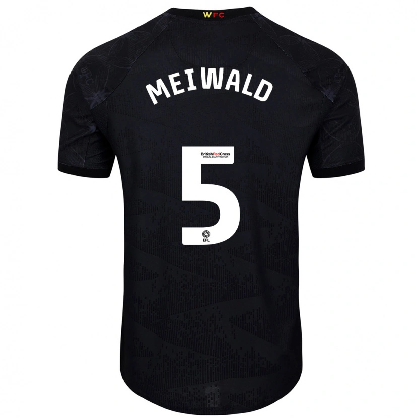 Danxen Niño Camiseta Anne Meiwald #5 Negro Blanco 2ª Equipación 2024/25 La Camisa México