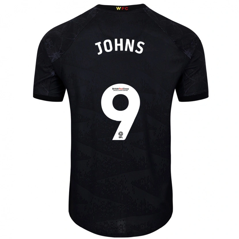 Danxen Niño Camiseta Carly Johns #9 Negro Blanco 2ª Equipación 2024/25 La Camisa México