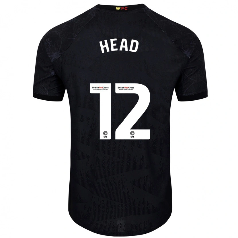 Danxen Niño Camiseta Ellie Head #12 Negro Blanco 2ª Equipación 2024/25 La Camisa México