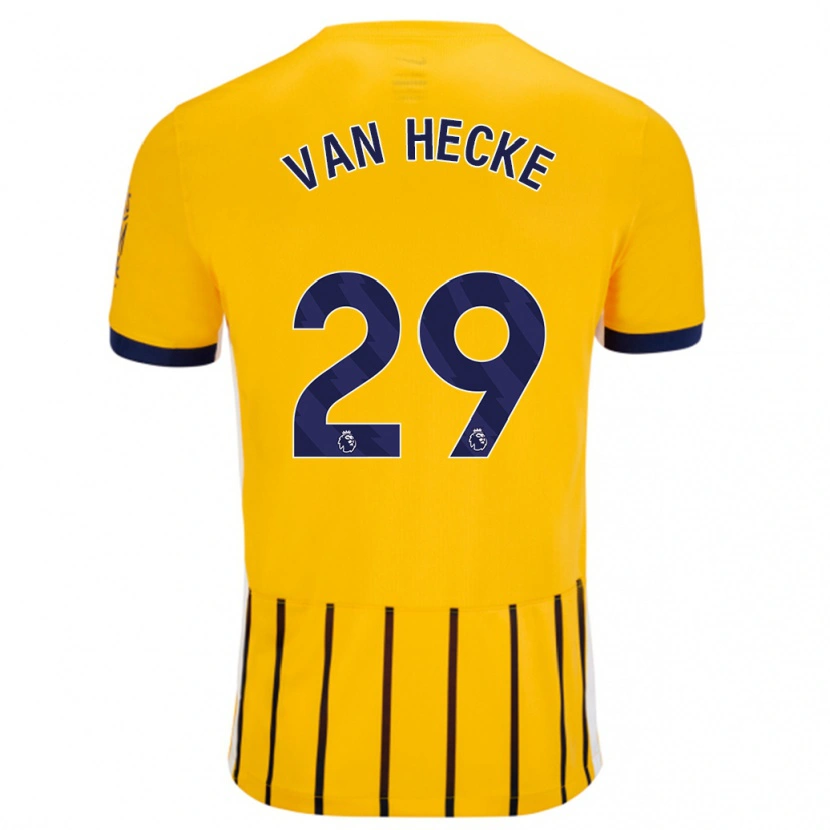 Danxen Niño Camiseta Jan Paul Van Hecke #29 Dorado Azul Rayas 2ª Equipación 2024/25 La Camisa México