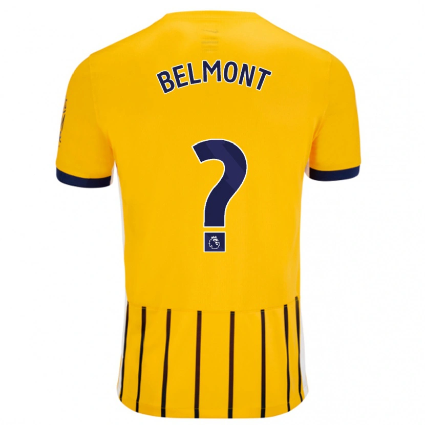 Danxen Niño Camiseta Joe Belmont #0 Dorado Azul Rayas 2ª Equipación 2024/25 La Camisa México