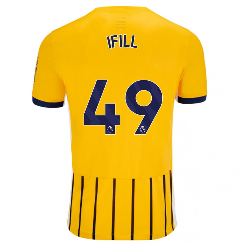 Danxen Niño Camiseta Marcus Ifill #49 Dorado Azul Rayas 2ª Equipación 2024/25 La Camisa México