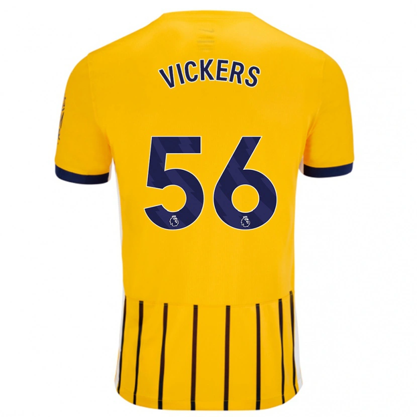Danxen Niño Camiseta Caylan Vickers #56 Dorado Azul Rayas 2ª Equipación 2024/25 La Camisa México