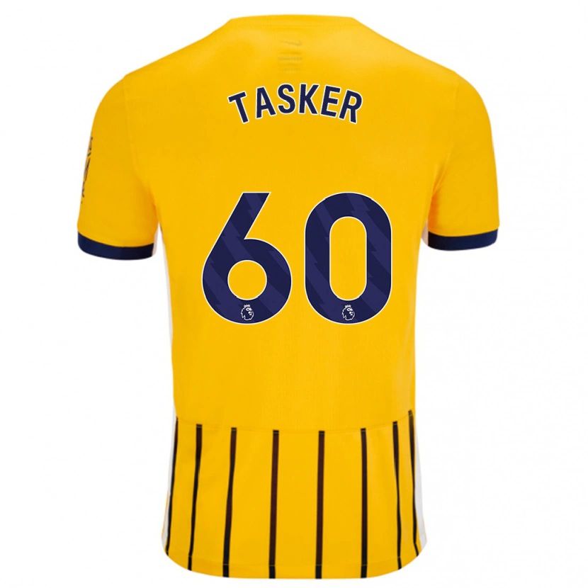 Danxen Niño Camiseta Charlie Tasker #60 Dorado Azul Rayas 2ª Equipación 2024/25 La Camisa México