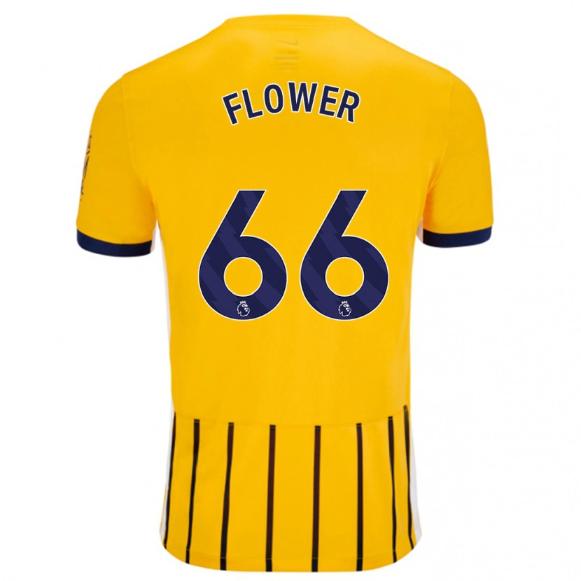 Danxen Niño Camiseta Louis Flower #66 Dorado Azul Rayas 2ª Equipación 2024/25 La Camisa México