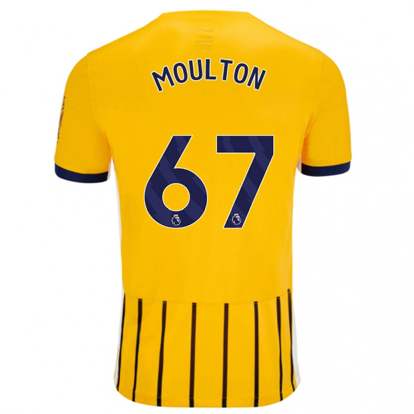 Danxen Niño Camiseta Remiero Moulton #67 Dorado Azul Rayas 2ª Equipación 2024/25 La Camisa México