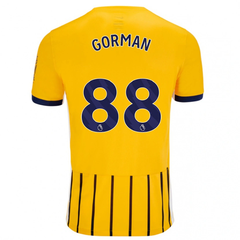 Danxen Niño Camiseta Ronnie Gorman #88 Dorado Azul Rayas 2ª Equipación 2024/25 La Camisa México