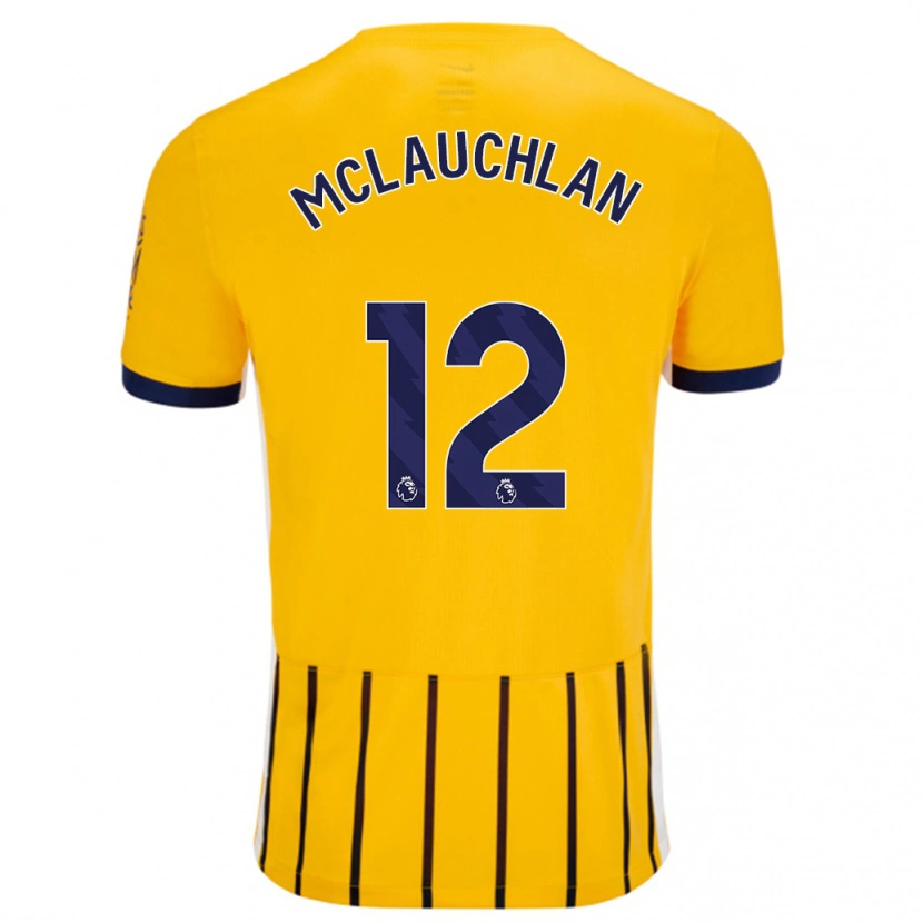 Danxen Niño Camiseta Rachel Mclauchlan #12 Dorado Azul Rayas 2ª Equipación 2024/25 La Camisa México