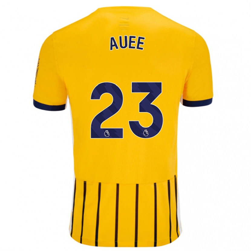 Danxen Niño Camiseta Marit Auée #23 Dorado Azul Rayas 2ª Equipación 2024/25 La Camisa México