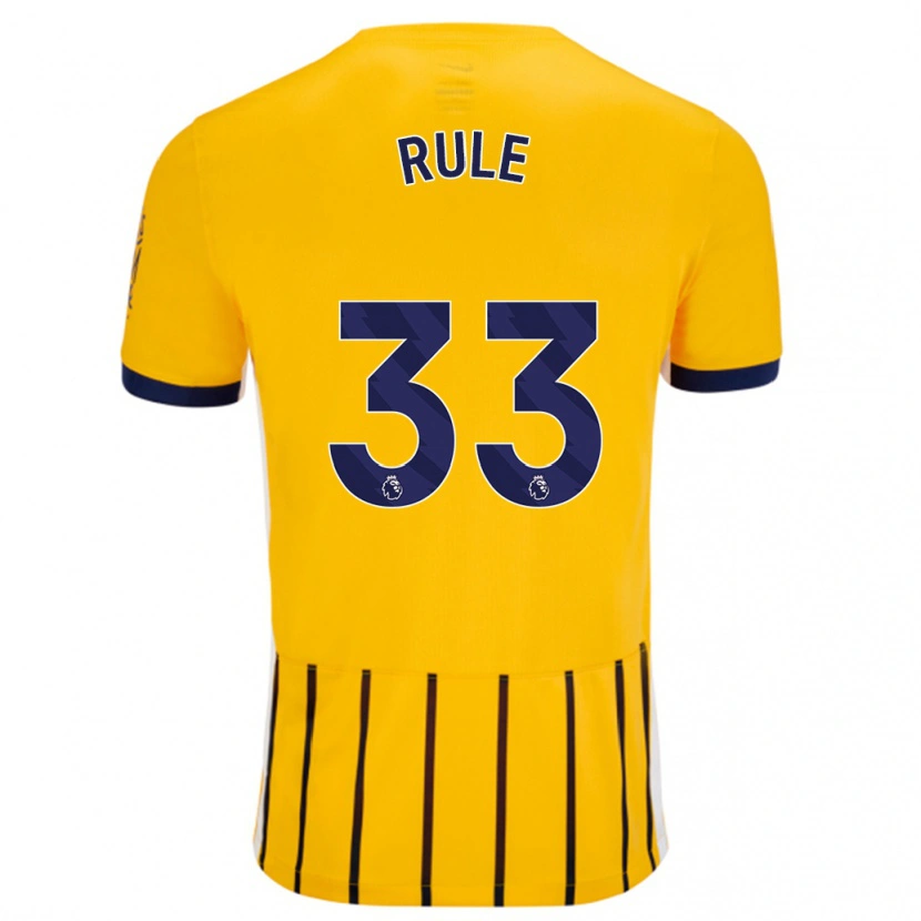 Danxen Niño Camiseta Charlize Rule #33 Dorado Azul Rayas 2ª Equipación 2024/25 La Camisa México