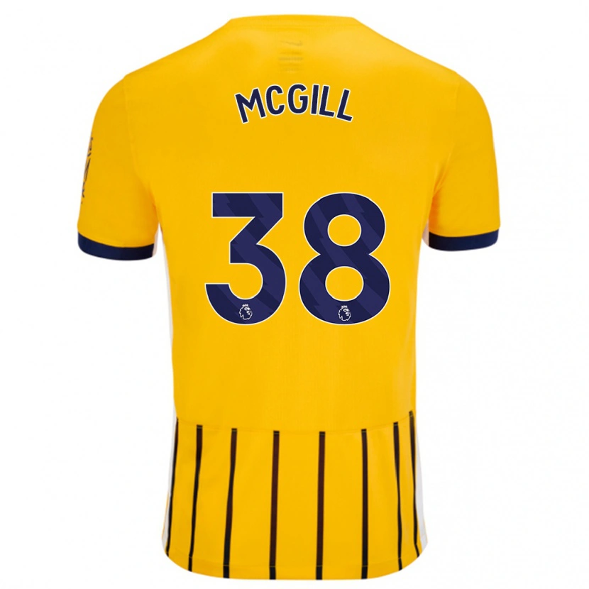 Danxen Niño Camiseta Tom Mcgill #38 Dorado Azul Rayas 2ª Equipación 2024/25 La Camisa México