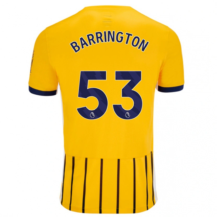 Danxen Niño Camiseta Luca Barrington #53 Dorado Azul Rayas 2ª Equipación 2024/25 La Camisa México