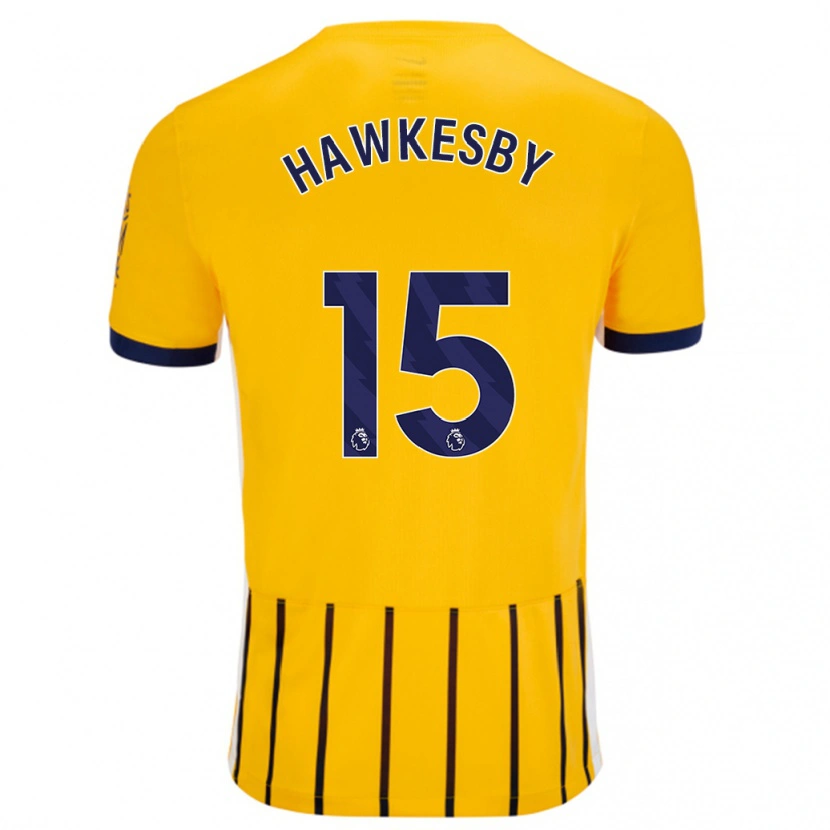 Danxen Niño Camiseta Mackenzie Hawkesby #15 Dorado Azul Rayas 2ª Equipación 2024/25 La Camisa México