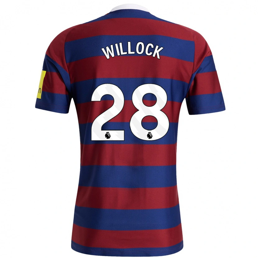Danxen Niño Camiseta Joe Willock #28 Burdeos Azul Marino 2ª Equipación 2024/25 La Camisa México