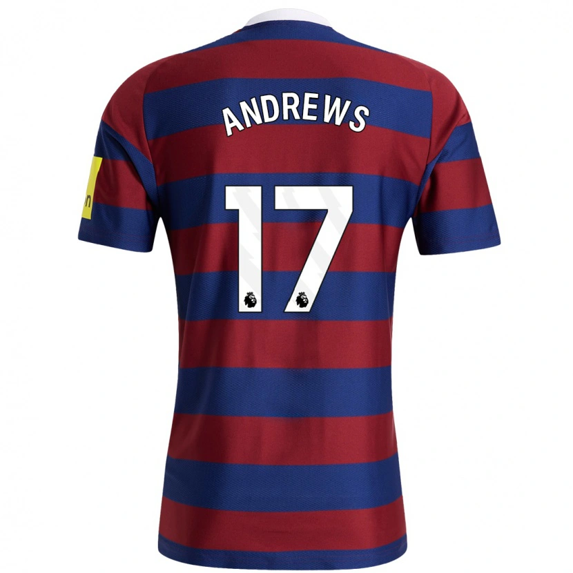 Danxen Niño Camiseta Amy Andrews #17 Burdeos Azul Marino 2ª Equipación 2024/25 La Camisa México