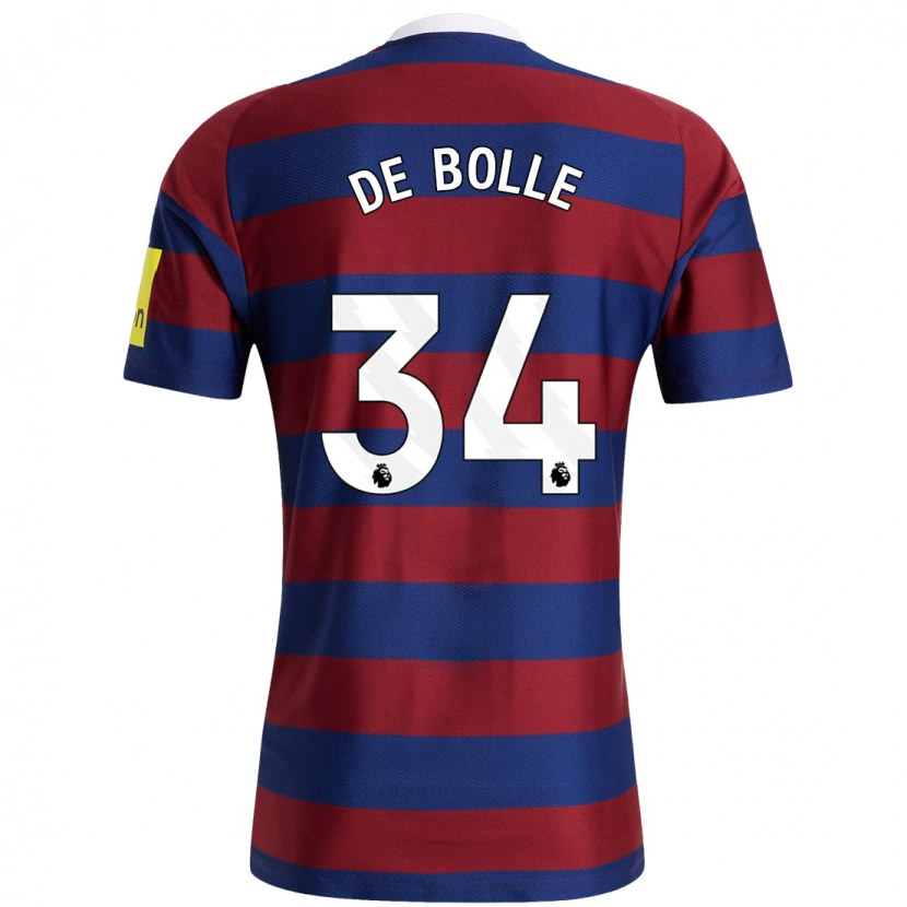 Danxen Niño Camiseta Lucas De Bolle #34 Burdeos Azul Marino 2ª Equipación 2024/25 La Camisa México
