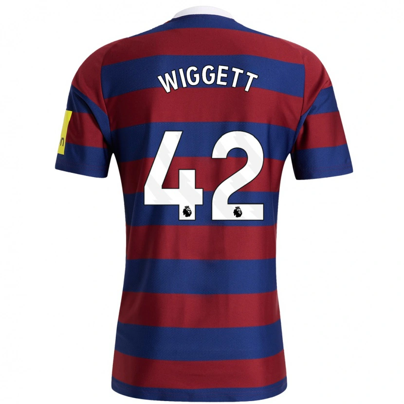 Danxen Niño Camiseta Charlie Wiggett #42 Burdeos Azul Marino 2ª Equipación 2024/25 La Camisa México