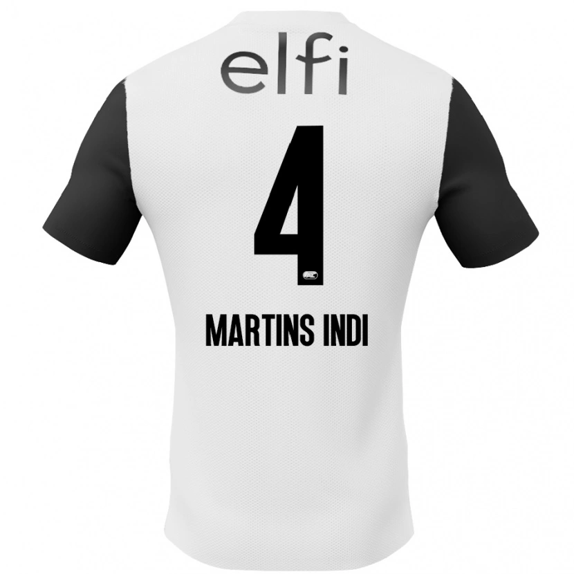 Danxen Niño Camiseta Bruno Martins Indi #4 Blanco Negro 2ª Equipación 2024/25 La Camisa México