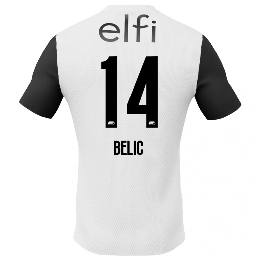 Danxen Niño Camiseta Kristijan Belic #14 Blanco Negro 2ª Equipación 2024/25 La Camisa México