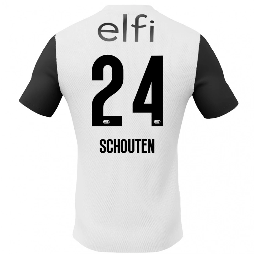 Danxen Niño Camiseta Lewis Schouten #24 Blanco Negro 2ª Equipación 2024/25 La Camisa México