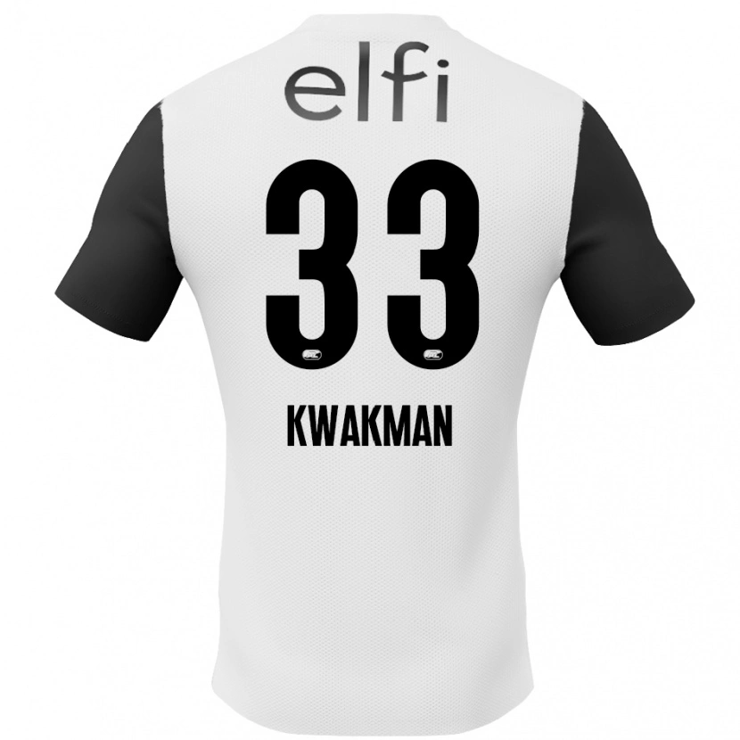 Danxen Niño Camiseta Dave Kwakman #33 Blanco Negro 2ª Equipación 2024/25 La Camisa México