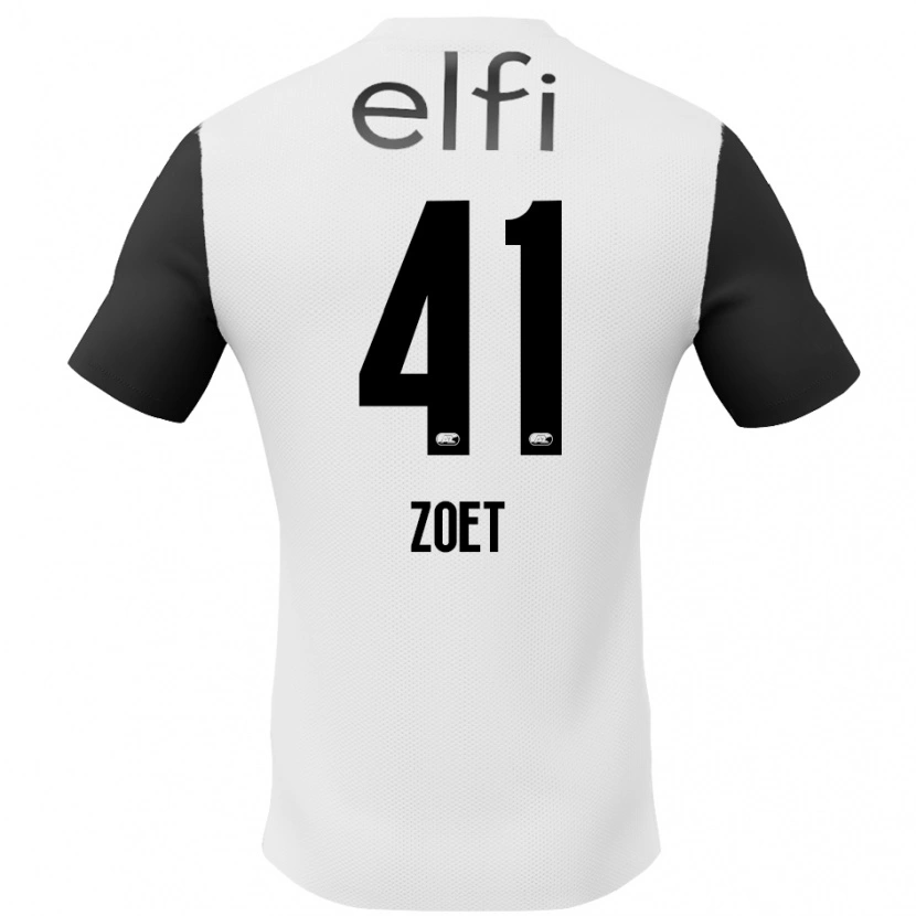Danxen Niño Camiseta Jeroen Zoet #41 Blanco Negro 2ª Equipación 2024/25 La Camisa México