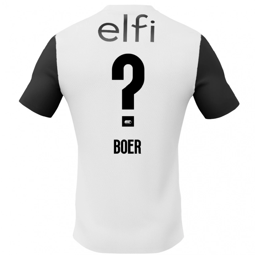 Danxen Niño Camiseta Lars Boer #0 Blanco Negro 2ª Equipación 2024/25 La Camisa México