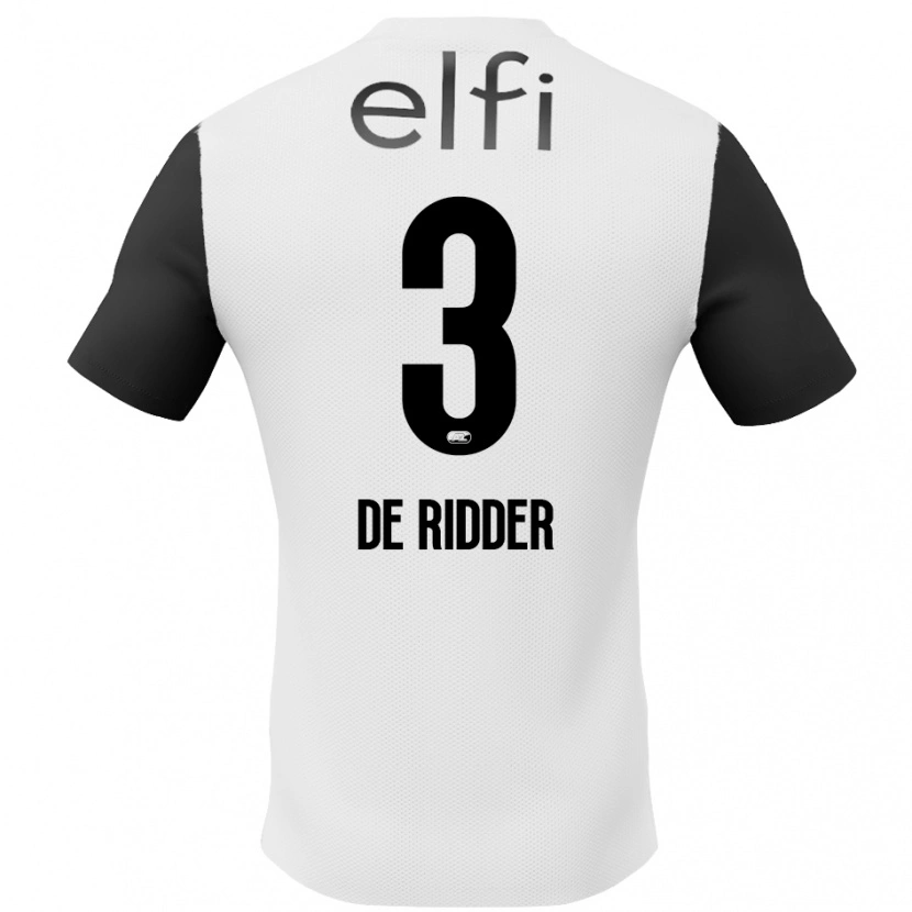 Danxen Niño Camiseta Djoeke De Ridder #3 Blanco Negro 2ª Equipación 2024/25 La Camisa México