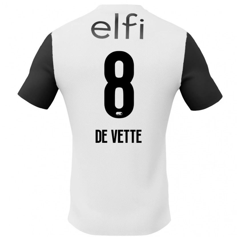 Danxen Niño Camiseta Manique De Vette #8 Blanco Negro 2ª Equipación 2024/25 La Camisa México