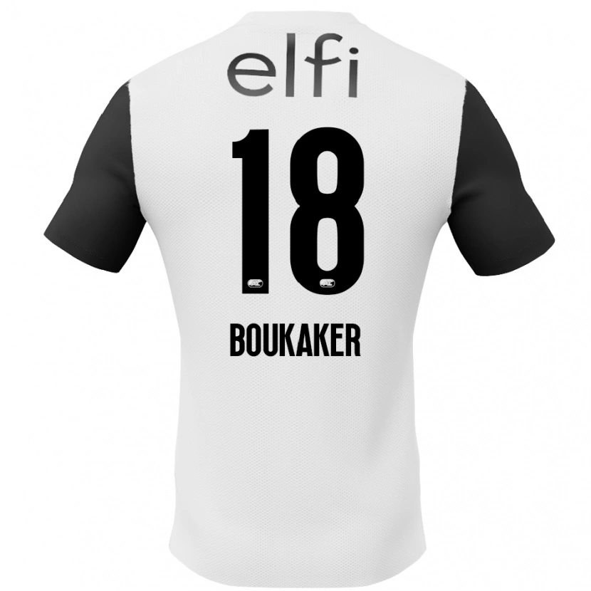 Danxen Niño Camiseta Romaissa Boukaker #18 Blanco Negro 2ª Equipación 2024/25 La Camisa México