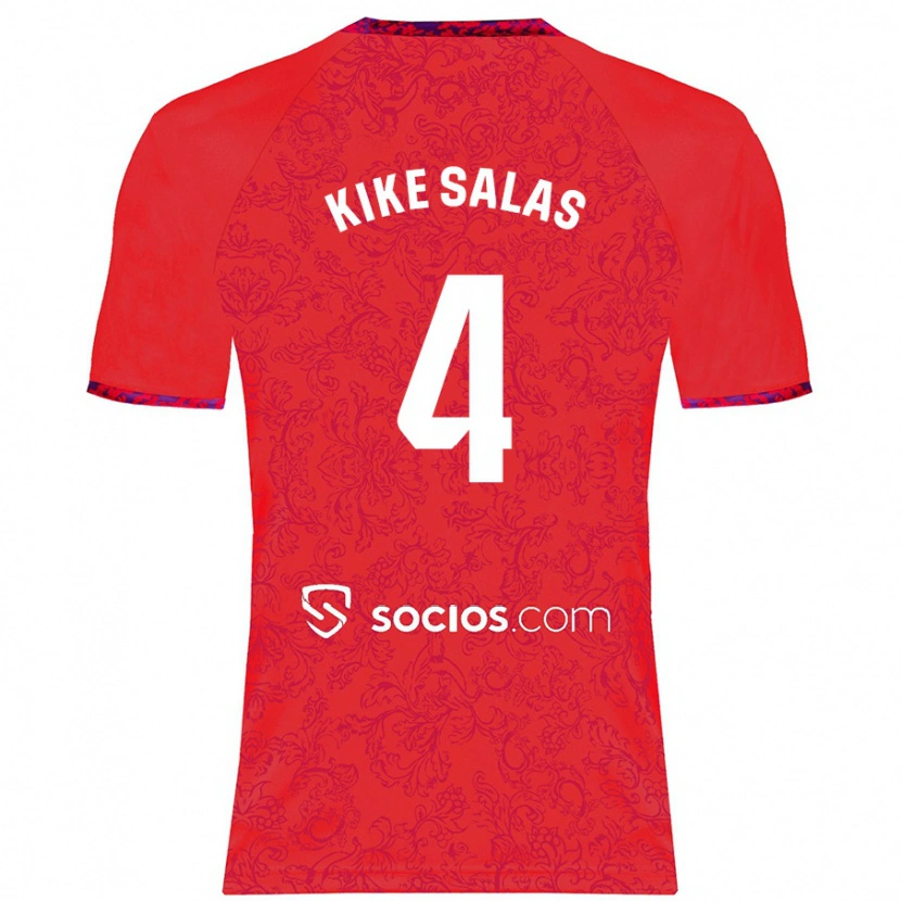 Danxen Niño Camiseta Kike Salas #4 Rojo 2ª Equipación 2024/25 La Camisa México