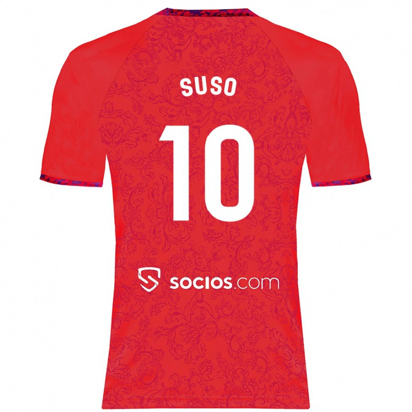 Danxen Niño Camiseta Suso #10 Rojo 2ª Equipación 2024/25 La Camisa México