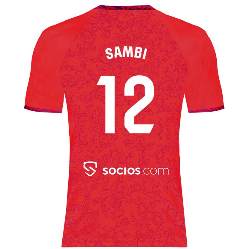 Danxen Niño Camiseta Albert Sambi Lokonga #12 Rojo 2ª Equipación 2024/25 La Camisa México