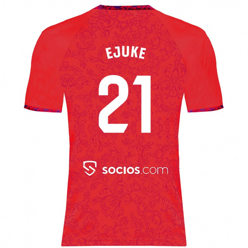 Danxen Niño Camiseta Chidera Ejuke #21 Rojo 2ª Equipación 2024/25 La Camisa México