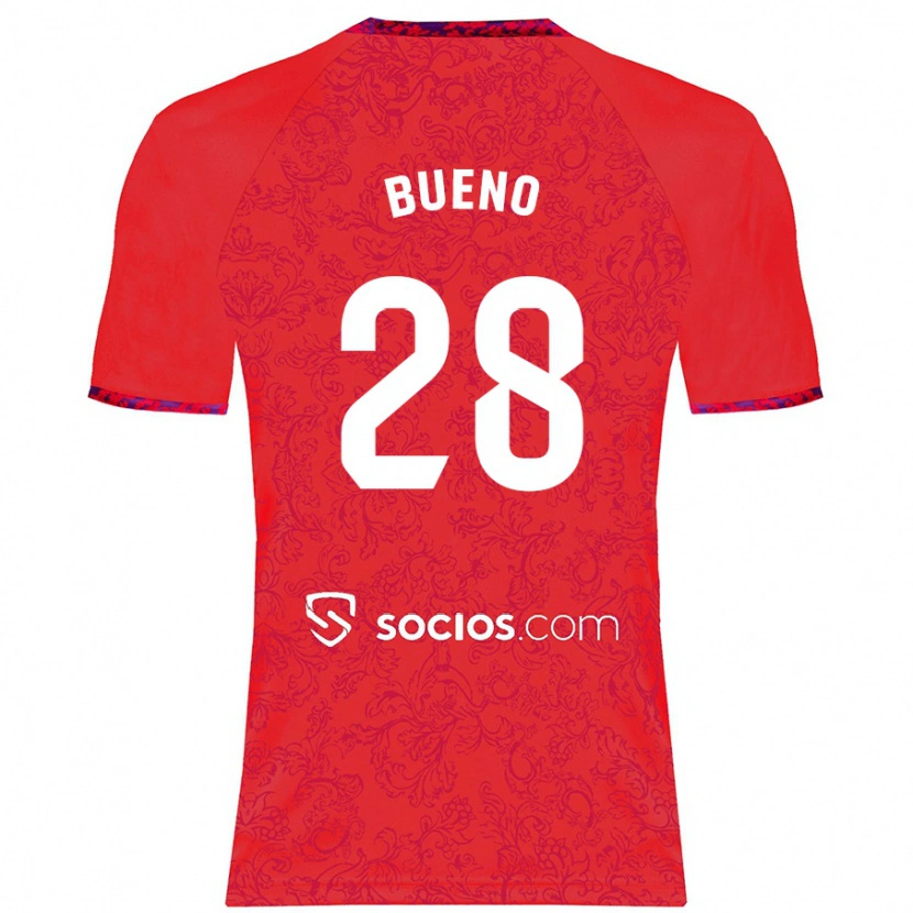Danxen Niño Camiseta Manu Bueno #28 Rojo 2ª Equipación 2024/25 La Camisa México