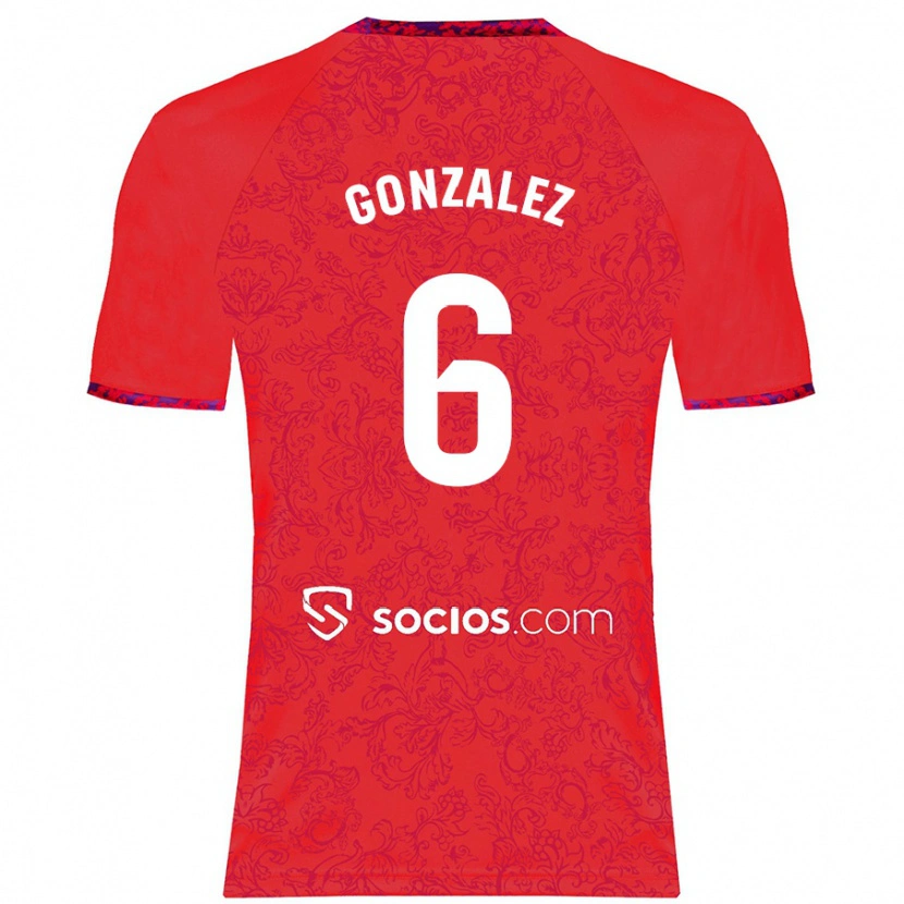 Danxen Niño Camiseta Pamela González #6 Rojo 2ª Equipación 2024/25 La Camisa México