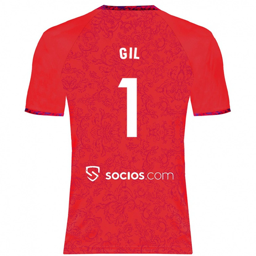 Danxen Niño Camiseta David Gil #1 Rojo 2ª Equipación 2024/25 La Camisa México