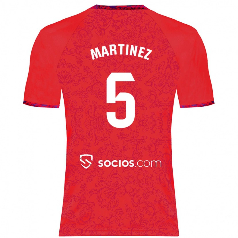 Danxen Niño Camiseta Sergio Martínez #5 Rojo 2ª Equipación 2024/25 La Camisa México