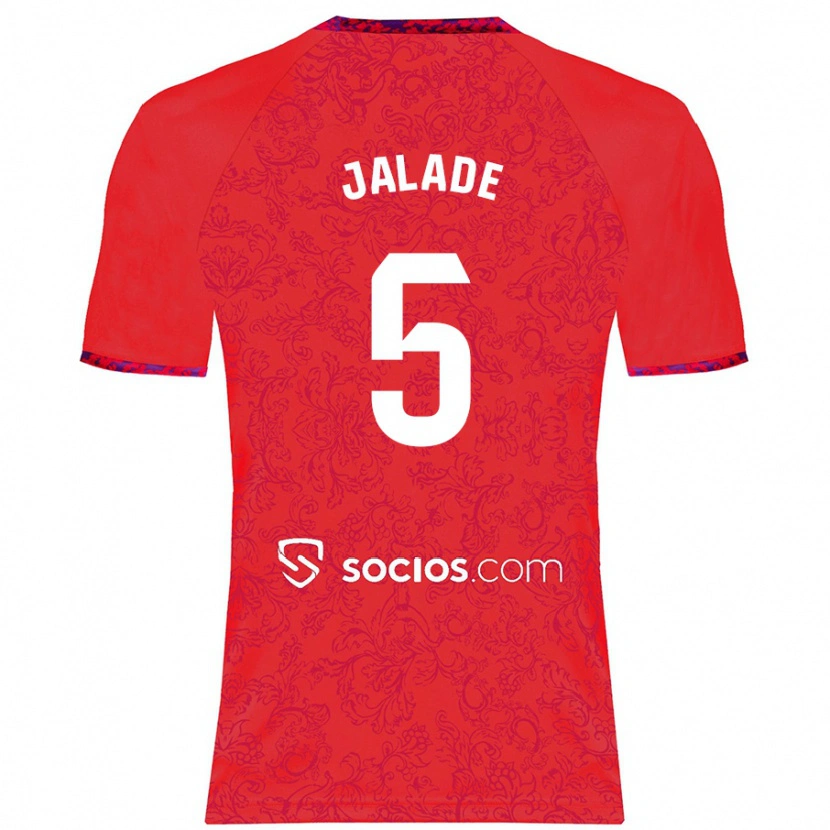 Danxen Niño Camiseta Robert Jalade #5 Rojo 2ª Equipación 2024/25 La Camisa México