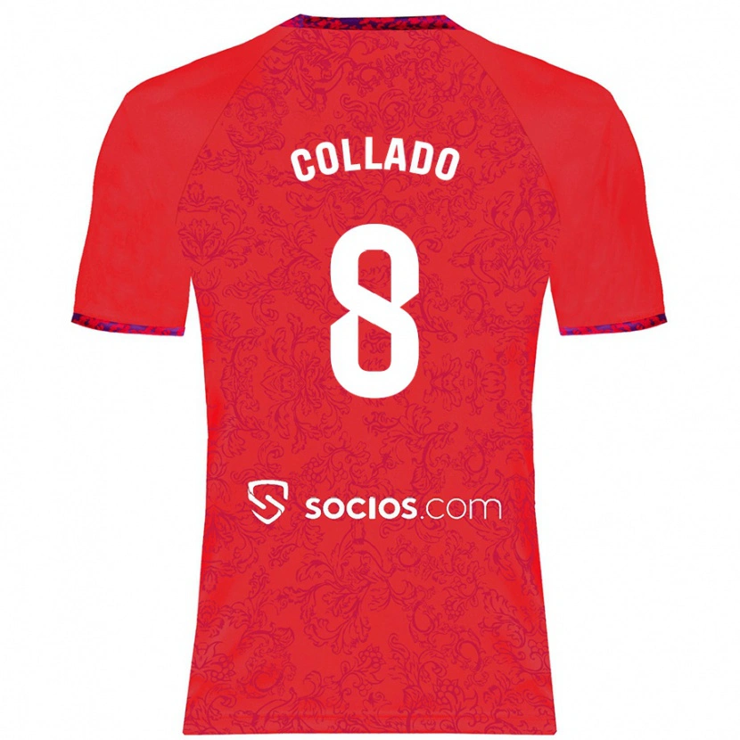 Danxen Niño Camiseta Alberto Collado #8 Rojo 2ª Equipación 2024/25 La Camisa México